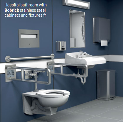 Hospital bathroom with Bobrick